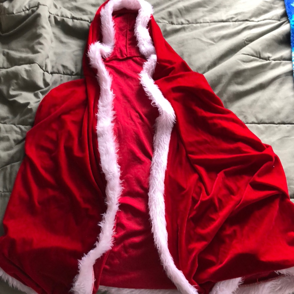 beautiful red velvet hooded cape